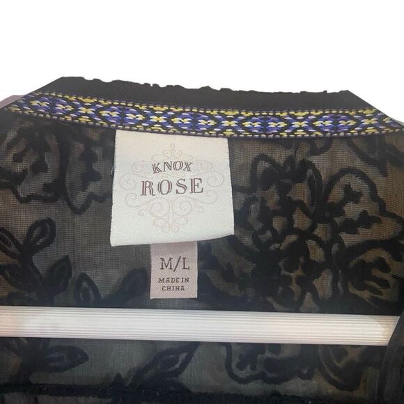 Knox Rose Velvet Lace Cardigan – Medium/Large – Gothic Floral Boho Witchy Cottag - Picture 3 of 5